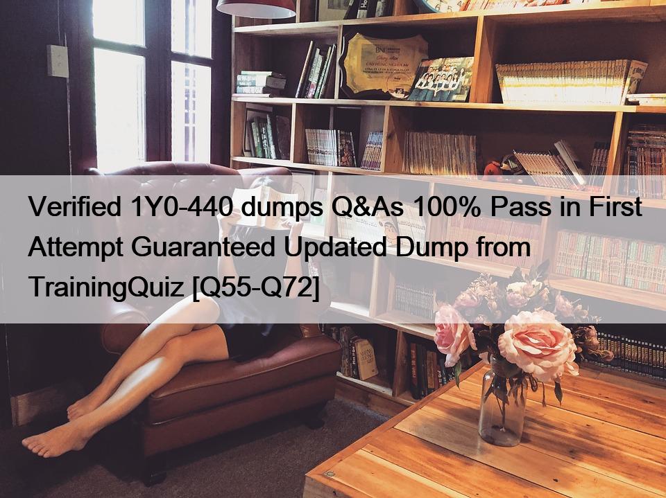 Verified 1Y0-440 dumps Q&As 100% Pass in First Attempt Guaranteed Updated Dump from TrainingQuiz [Q55-Q72]