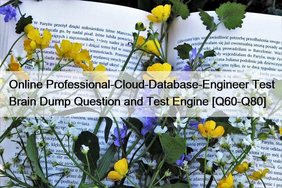 Online Professional-Cloud-Database-Engineer Test Brain Dump Question and Test Engine [Q60-Q80]