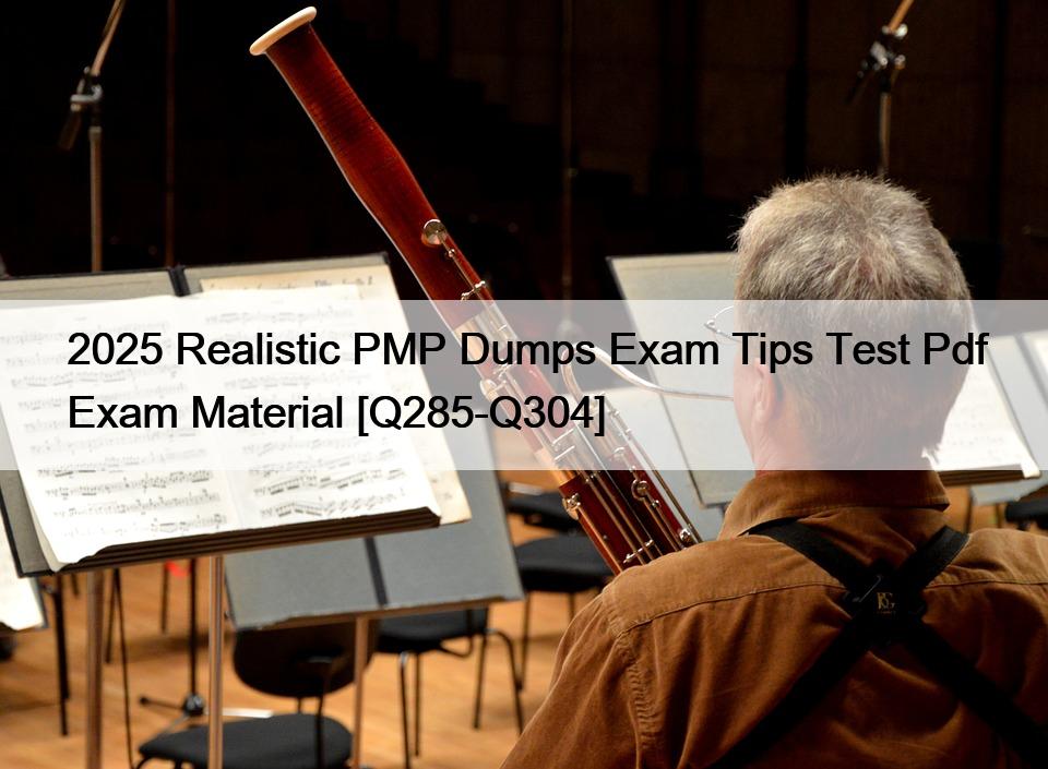 2025 Realistic PMP Dumps Exam Tips Test Pdf Exam Material [Q285-Q304]